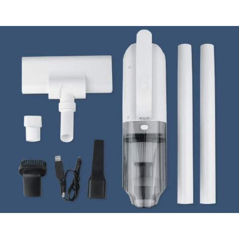 Вакуумний пилосос ручний з нержавіючої сталі з акумулятором 1800мАч A3 Білий Вакуумний пилосос ручний з нержавіючої сталі з акумулятором 1800мАч A3 Білий