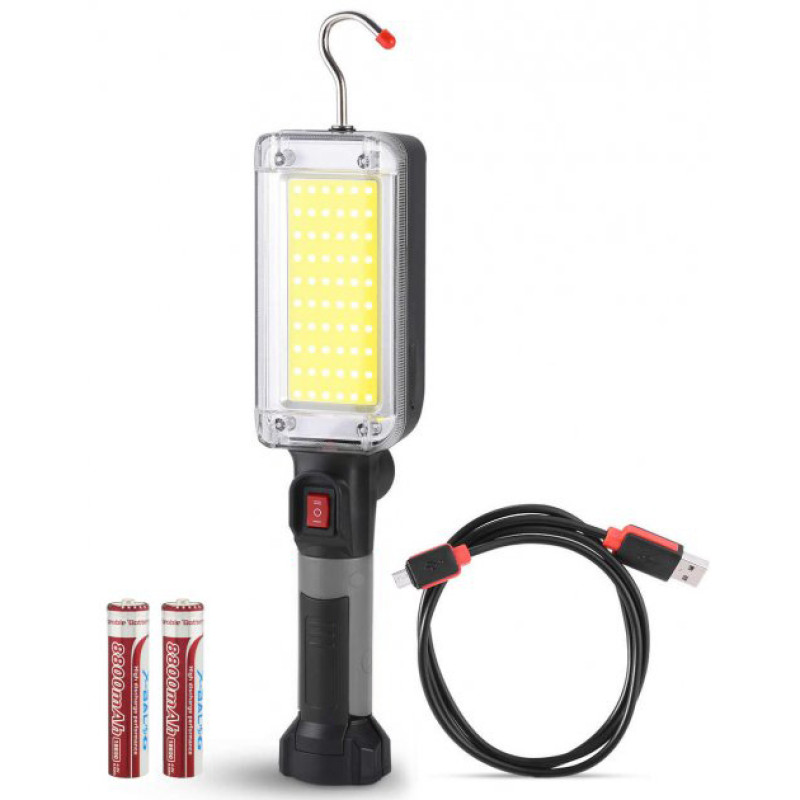 Кемпінговий ліхтар 700Lm з гаком та магнітним тримачем із зарядкою micro USB чорний 7628 ZJ-8859-COB