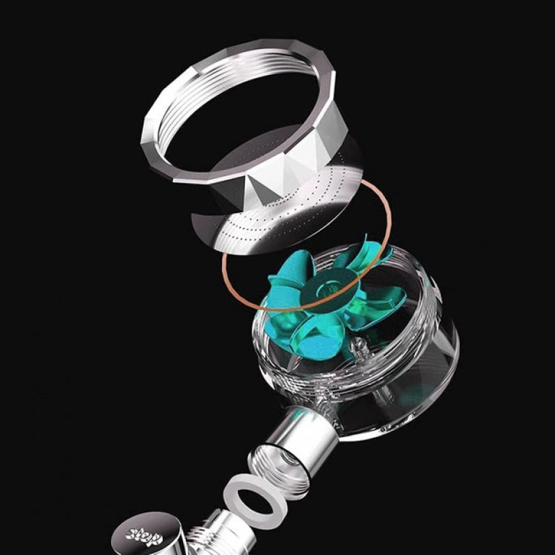 Турболійка душова високого тиску водозберігаюча з унікальним малюнком води ABS 25х9,5х3 см Blue