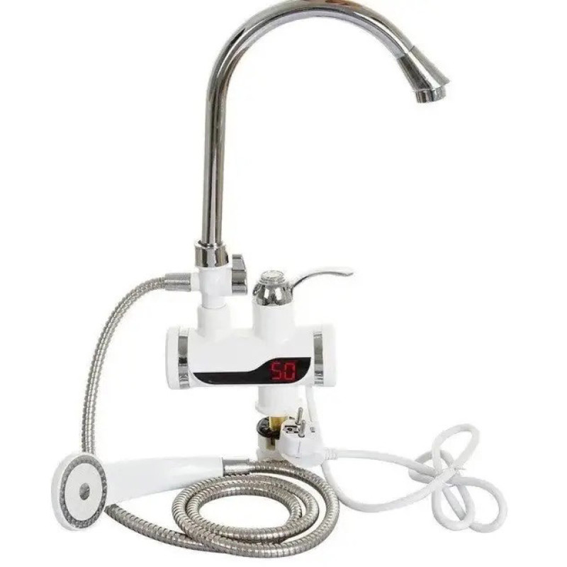 Електричний проточний водонагрівач з душем / бойлер з LCD екраном бічне підключення (RX-001-3/RX-018)