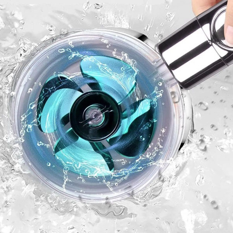 Турболійка душова високого тиску водозберігаюча з унікальним малюнком води ABS 25х9,5х3 см Blue