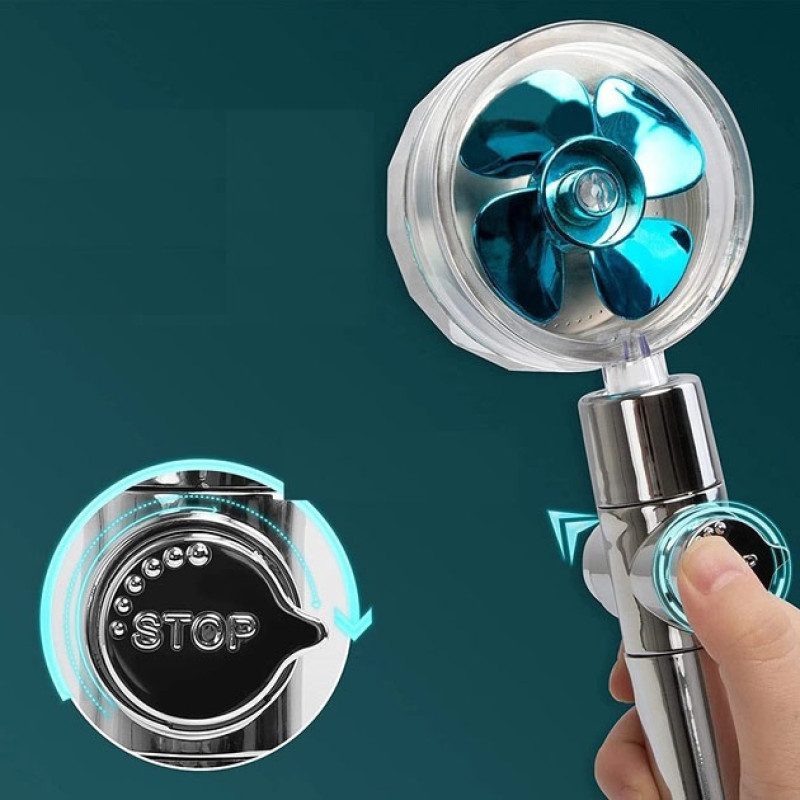 Турболійка душова високого тиску водозберігаюча з унікальним малюнком води ABS 25х9,5х3 см Blue