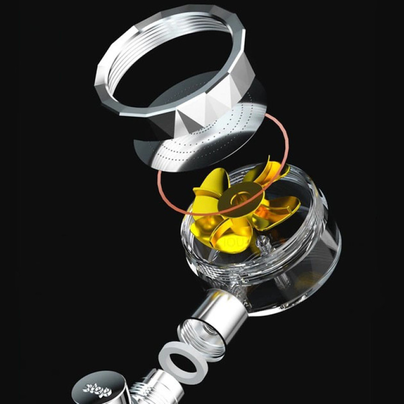 Турболійка душова високого тиску водозберігаюча з унікальним малюнком води ABS 25х9,5х3 см Golden