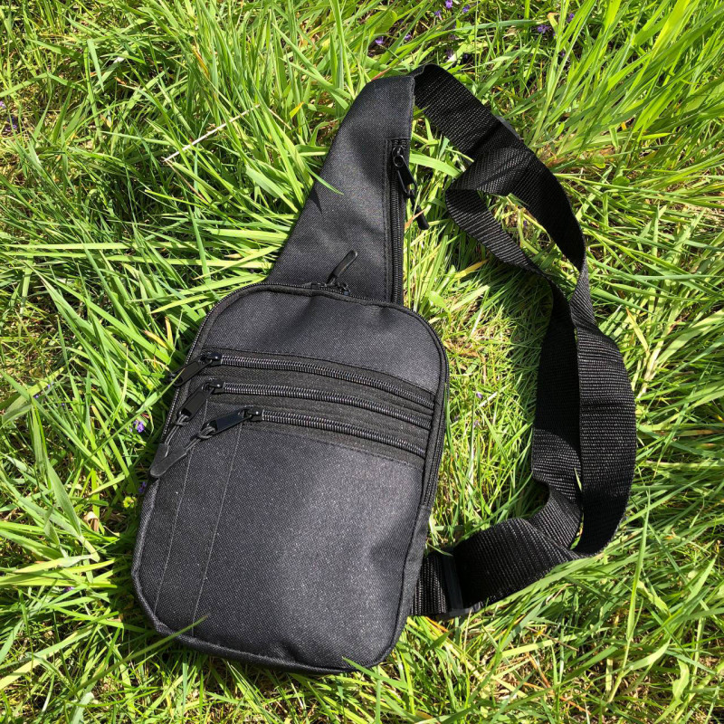 Сумка тактична чоловіча на плече з кобурою Cordura з водонепроникною мембраною 6 кишень 24х17х5 Чорний (CD12988)