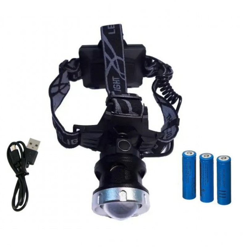 Світлодіодний ліхтарик налобний з акумулятором Bailong BL-8070-P50 Чорний