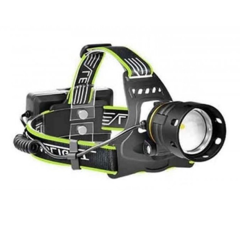 Налобний LED ліхтар потужний акумуляторний з зумом 3 режимами Police BL-A14-3-P90 microUSB 3х18650 Чорний