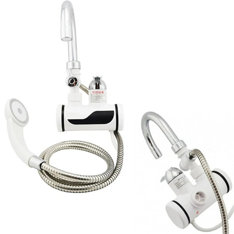 Електричний проточний водонагрівач з душем / бойлер з LCD екраном бічне підключення (RX-001-3/RX-018)