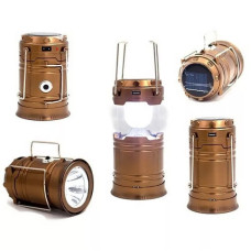 Туристичний ліхтар-лампа на сонячній батареї з функцією павербанку CAMPING MH-5800T 6+1 LED Коричневий