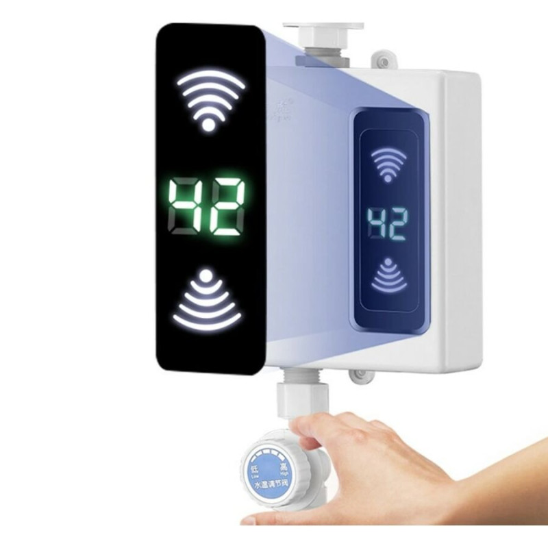 Термостатичний проточний настінний водонагрівач з душем і LCD екраном в компактному корпусі White (XCB-001)