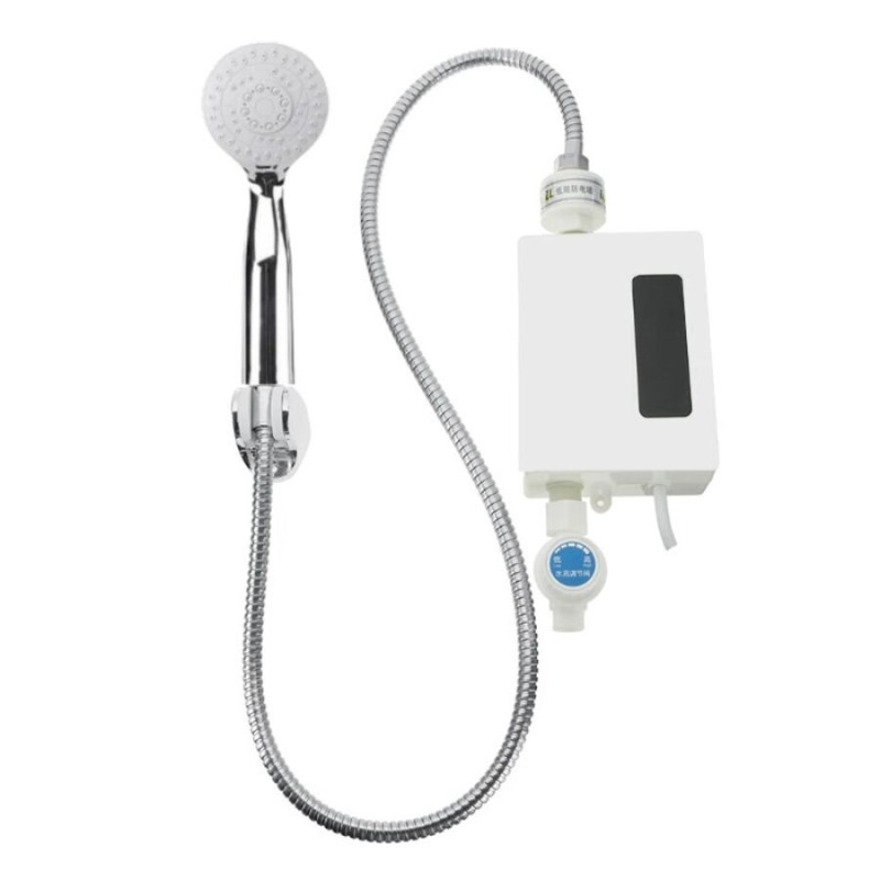 Термостатичний проточний настінний водонагрівач з душем і LCD екраном в компактному корпусі White (XCB-001)