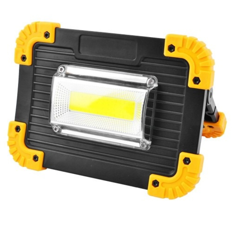 Світлодіодний LED прожектор-ліхтар аварійний кемпінговий акумуляторний з функцією повербанку Чорно-жовтий