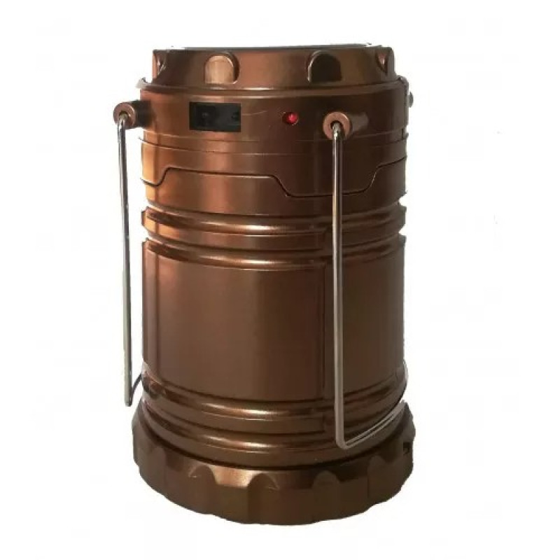 Туристичний ліхтар-лампа на сонячній батареї з функцією павербанку CAMPING MH-5800T 6+1 LED Коричневий